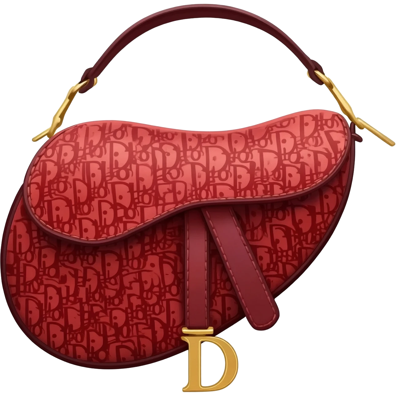 red dior printed saddle bag emoji