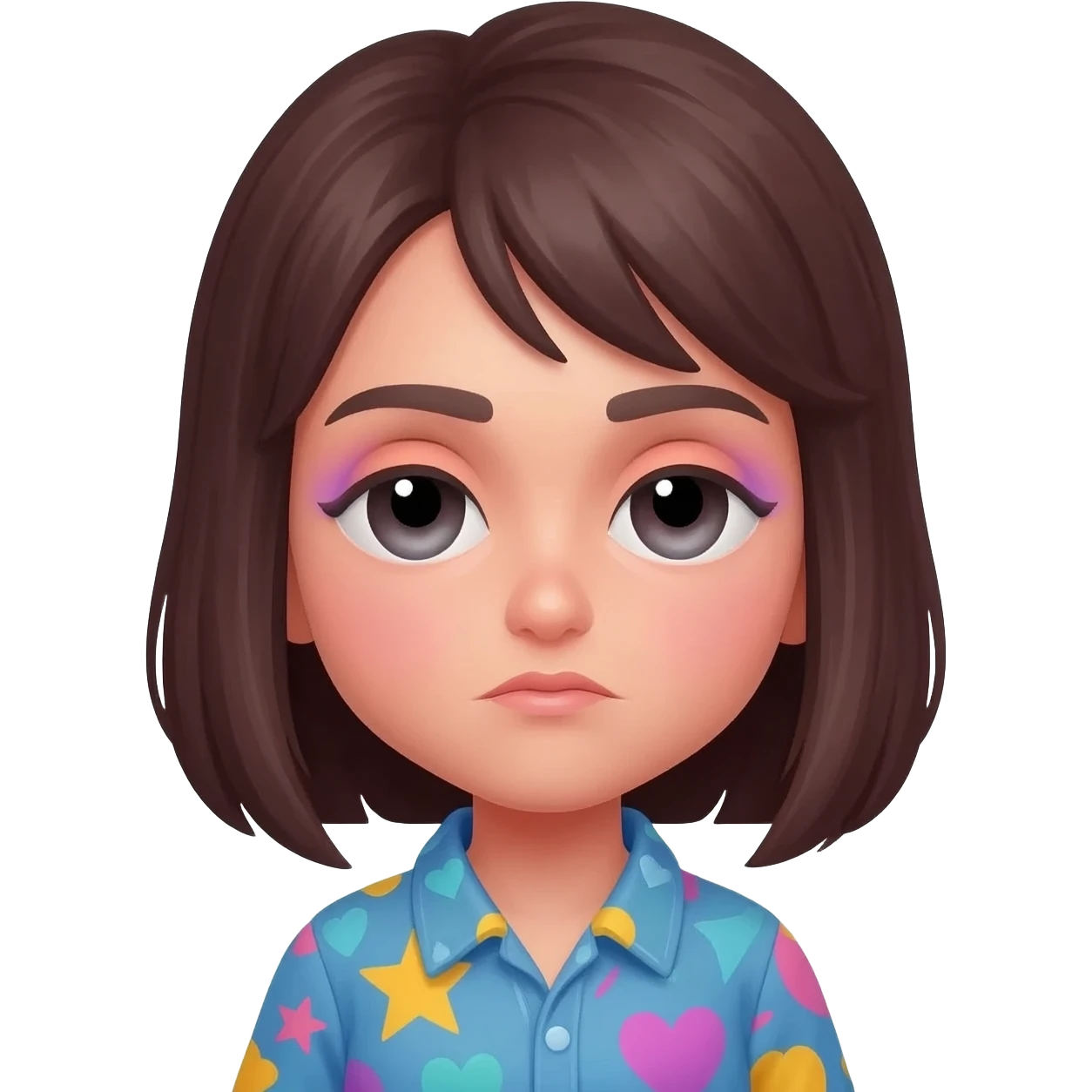 Agrega el texto: "FEO UNA NIÑA ASI !!!", en color y letra que resalten emoji