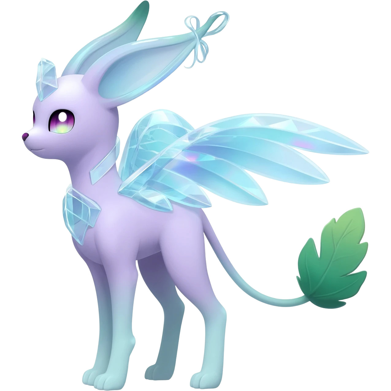 Sylveon-Espeon-Glaceon-Leafeon-hybrid-creature-Fakémon-fusion emoji
