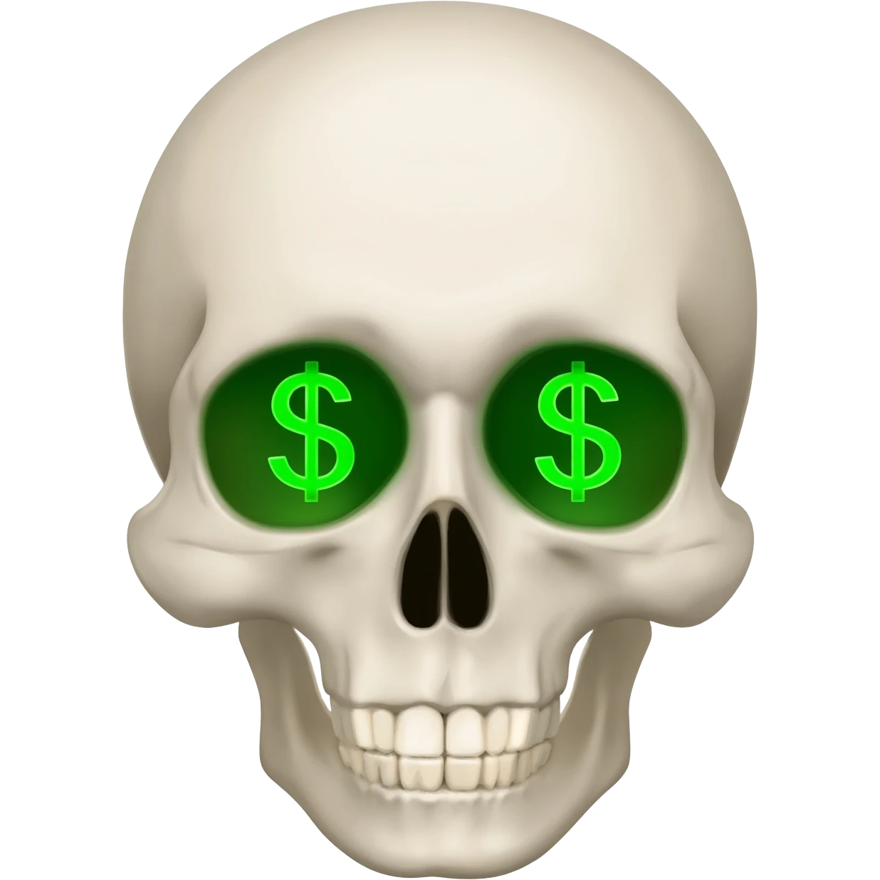 skull with reen dollar sign eyes emoji