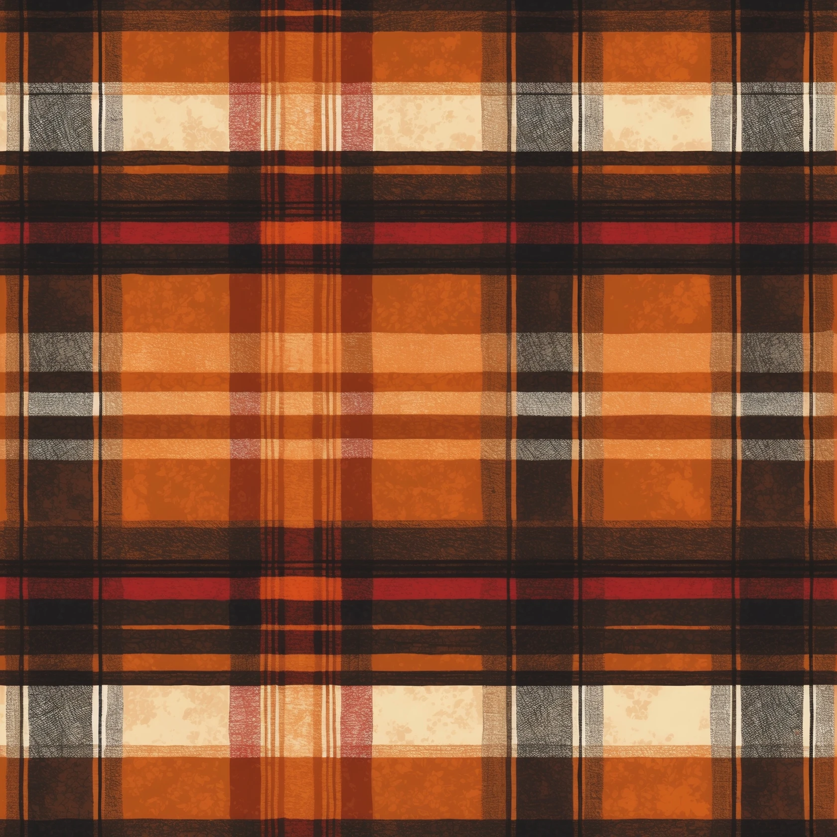cozy autumn plaid pattern, flannel fabric texture, brown orange red, rustic fall background, soft textile look emoji