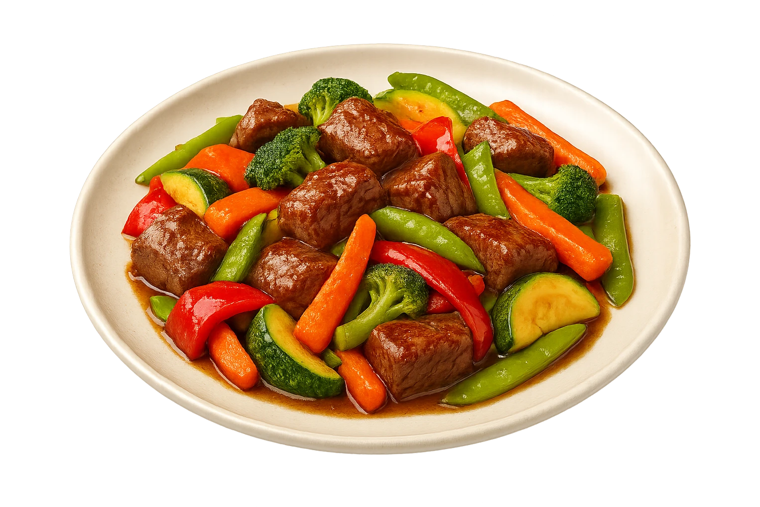 Manzo con verdure su un piatto emoji