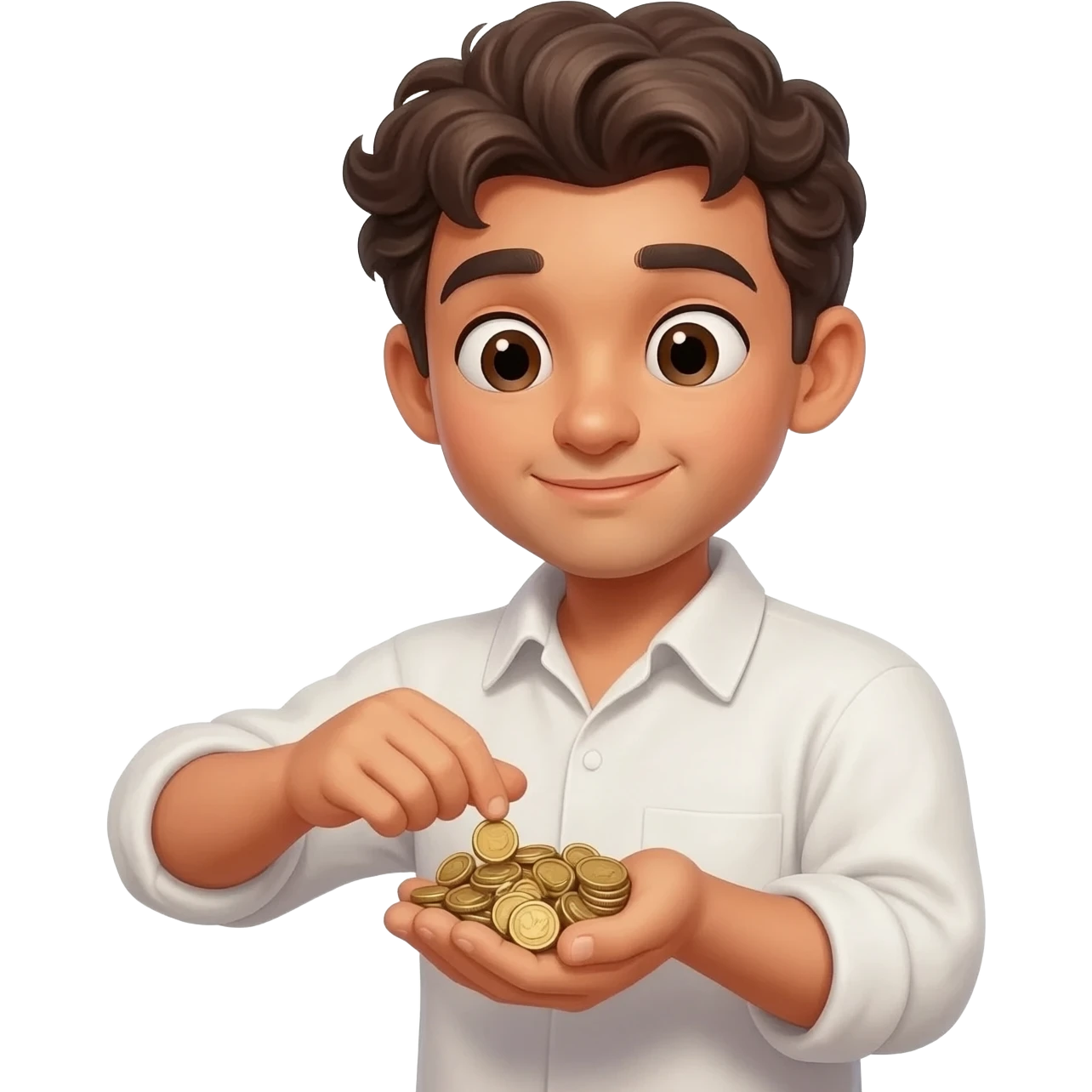  парень раскидвает раостно денгами, монетами  времена древнего иерумалима  emoji