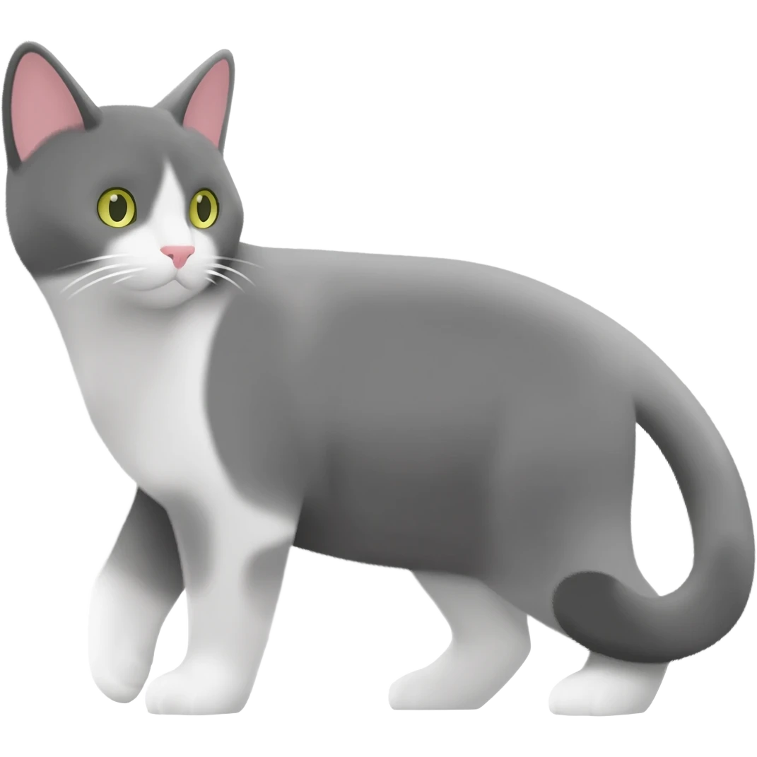 chat gris blanc emoji