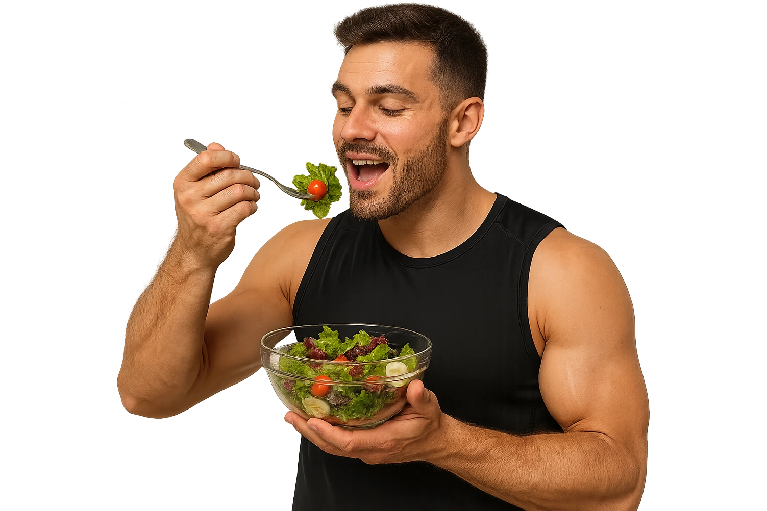 UOMO FITNESS CHE MANGIA INSALATA emoji