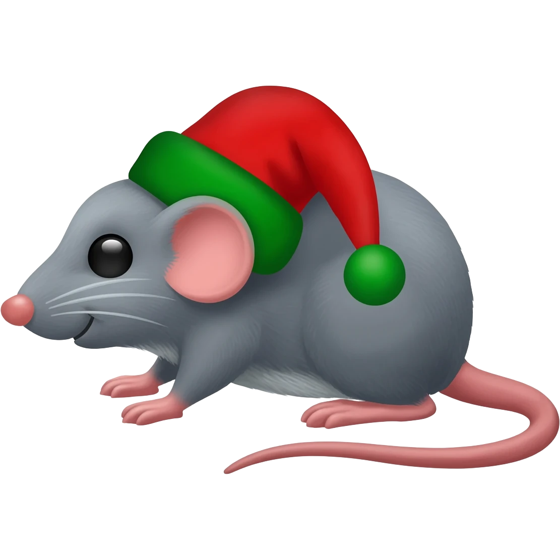 Ratón con sombrero de Navidad emoji