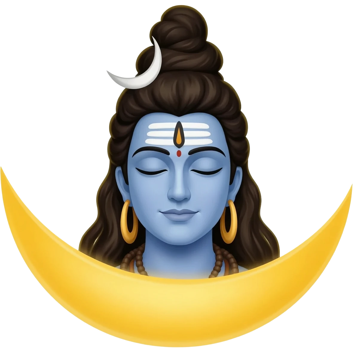 glowly golden crescent moon shiva emoji