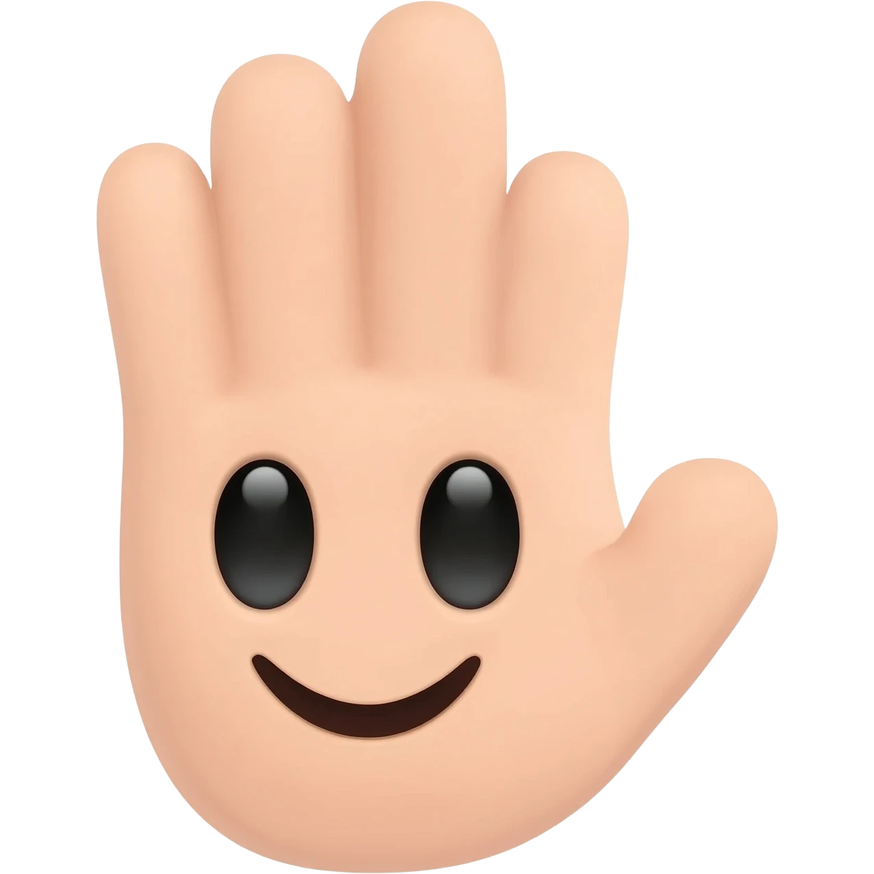 Hand waving with eyes and smile emoji