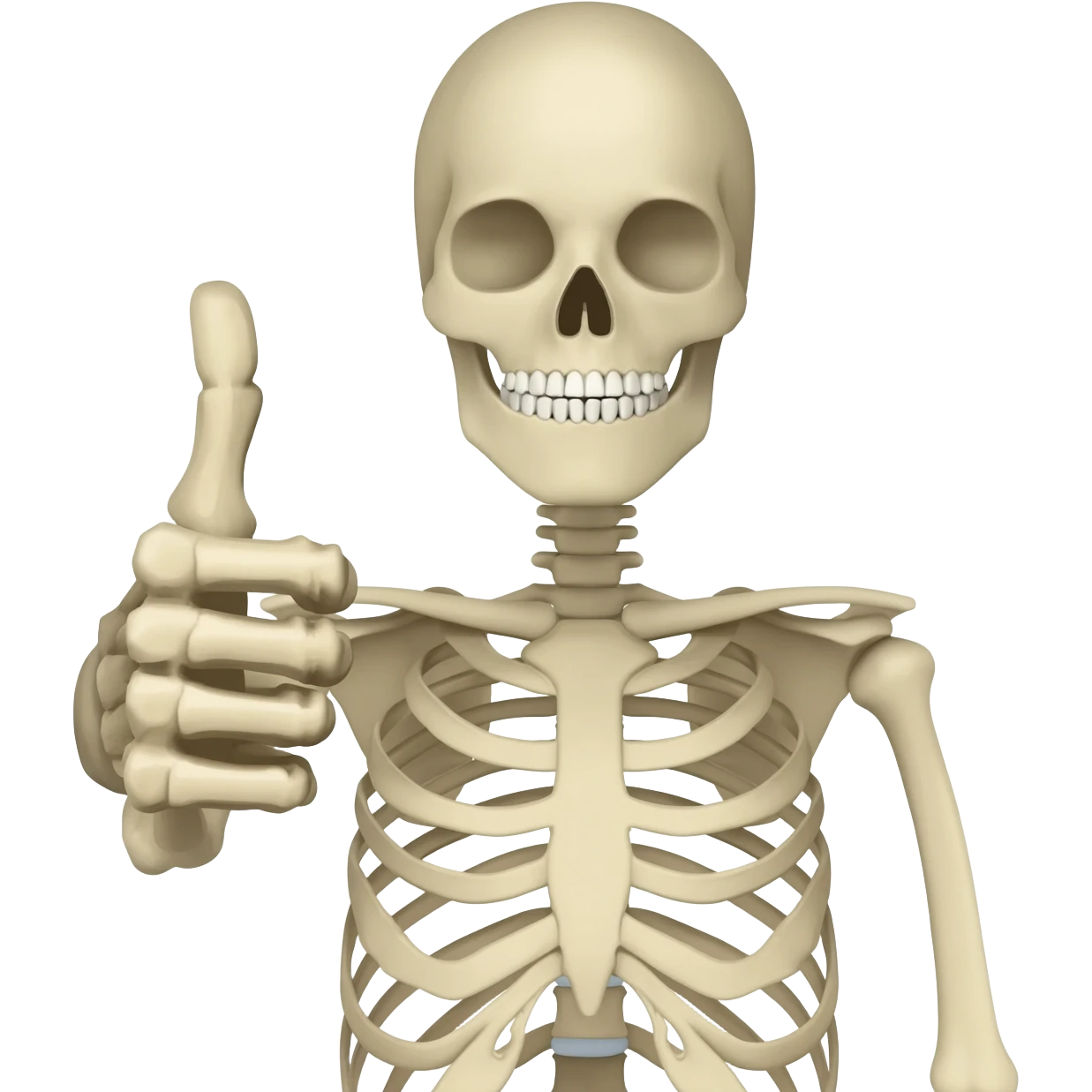 A skeleton thumbs up emoji