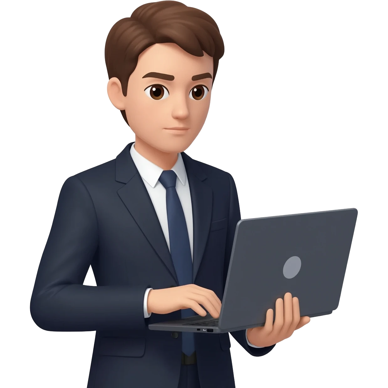 Business analytics man holding a laptop emoji emoji
