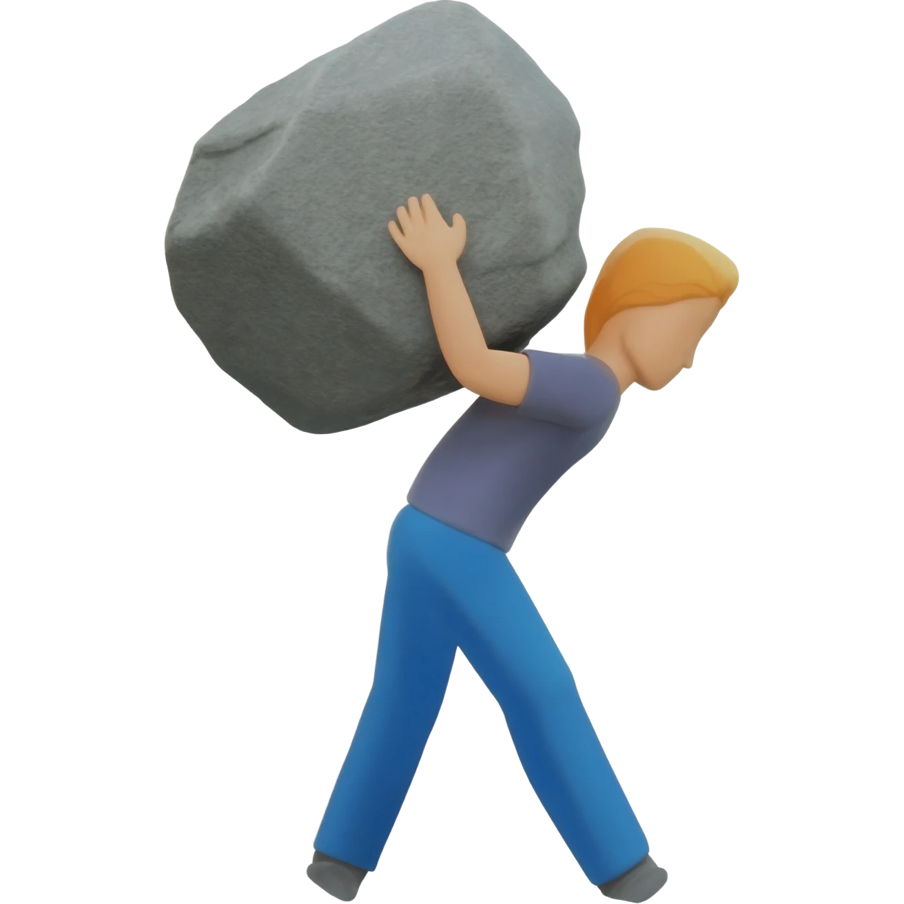 person lifting rock emoji