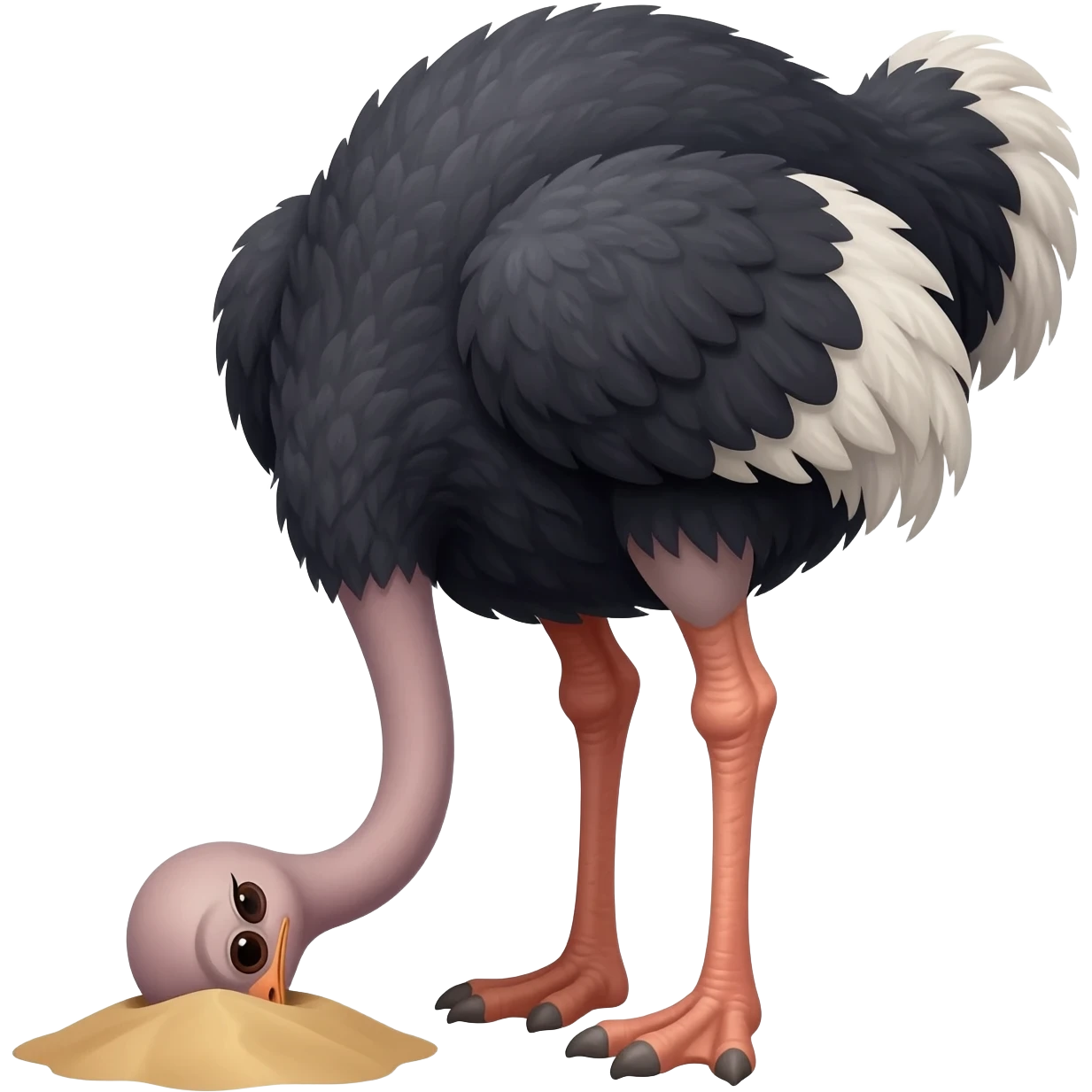Ostrich with head in sand emoji