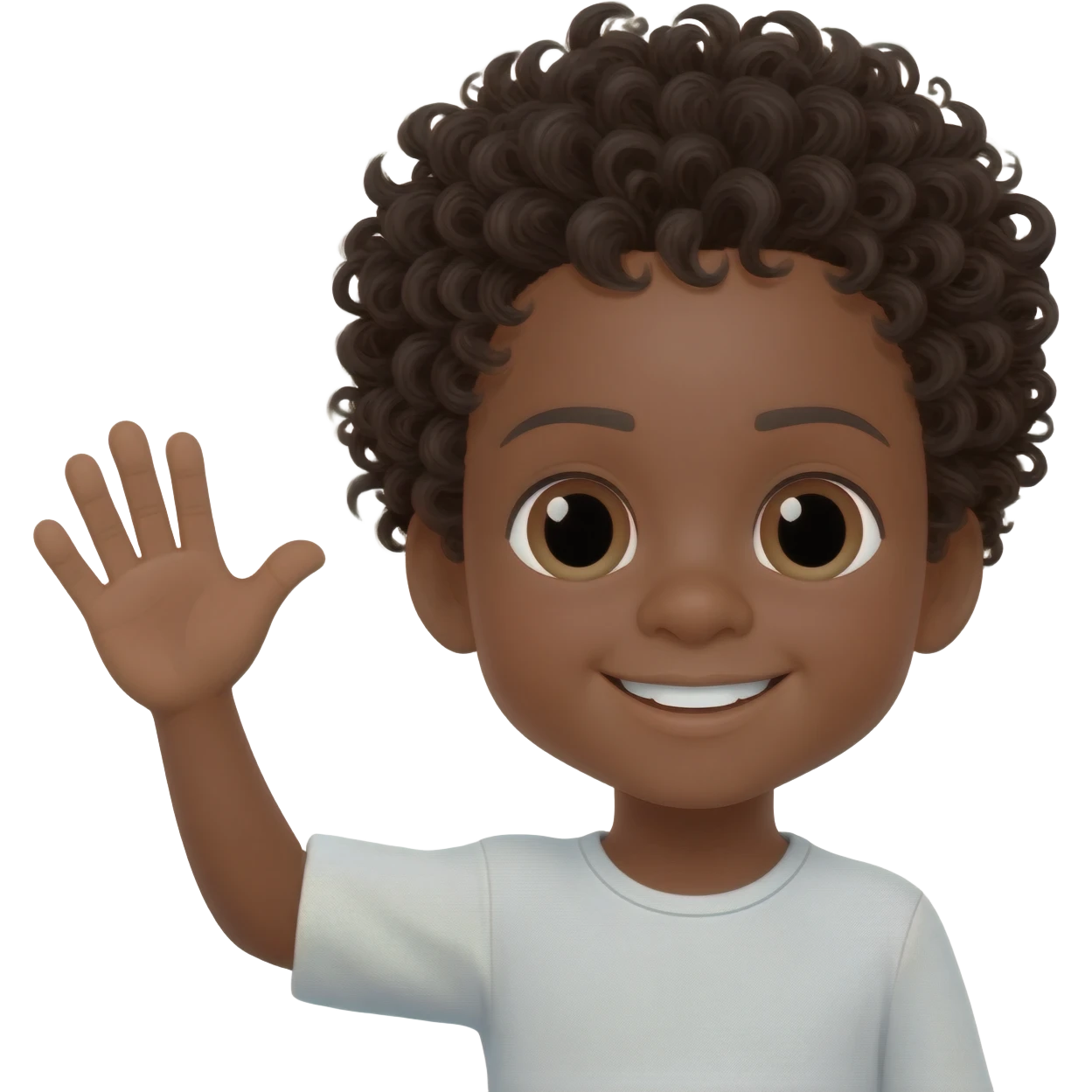 saying thank you black boy curly hair emoji