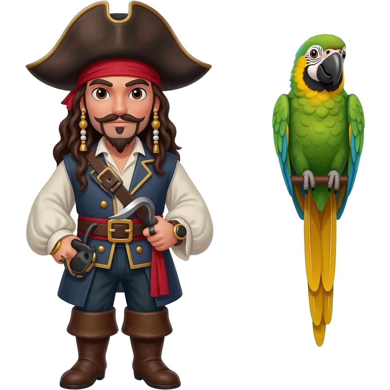 pirate and parrot emoji