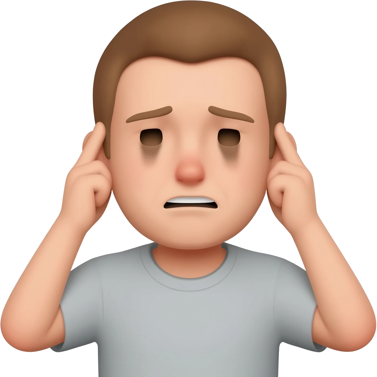 Sad emoji face holding both ears and saying sorrysaying sorry emoji