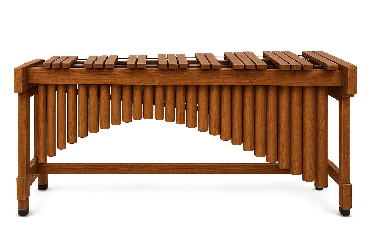 marimba de madera, instrumento musical, vista frontal, detalles de madera, estilo realista emoji