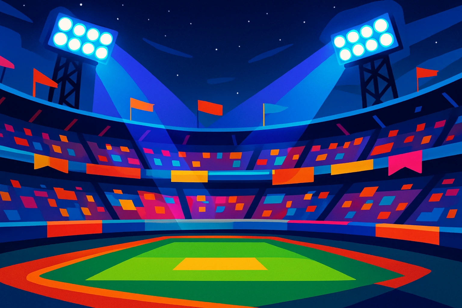 dramatic colorful stadium under night lights emoji