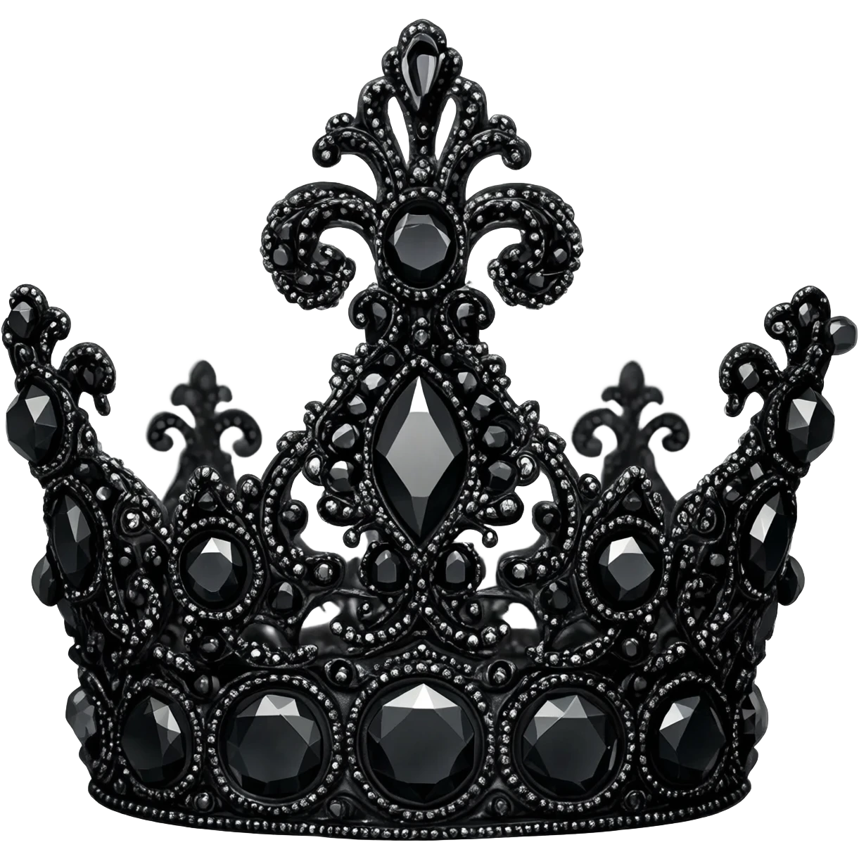 generate an improved black crown with black diamonds emoji