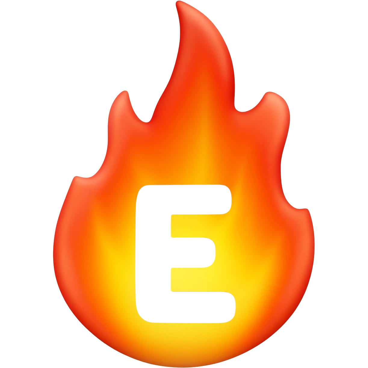 a flame with an E in it emoji