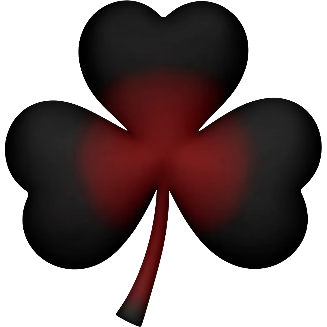 Trefles a 5 feuilles noir et rouge comme dans black clover emoji