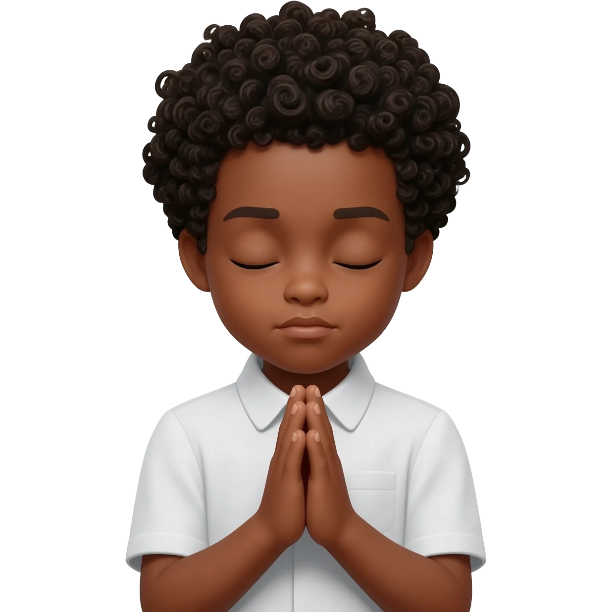 amen praying hands eyes closed black boy curly hair emoji