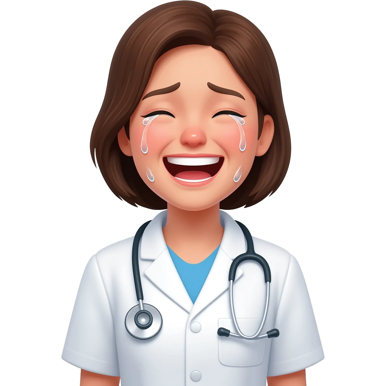 female doctor funny crying emoji