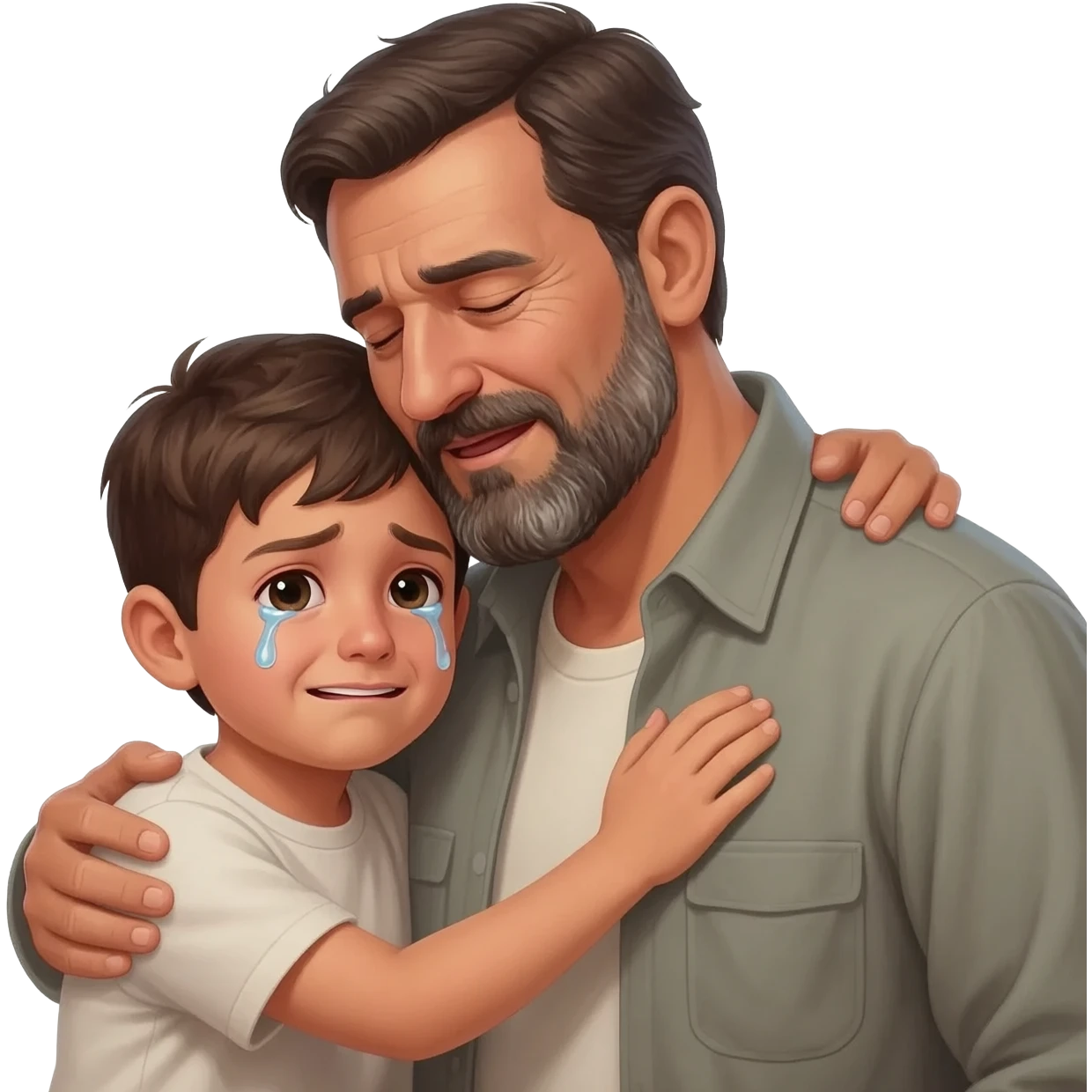 нарисуй как отец обнимет с любовью и слезами  сына возростом 20-24  года ,  времена древнего иерусалима emoji