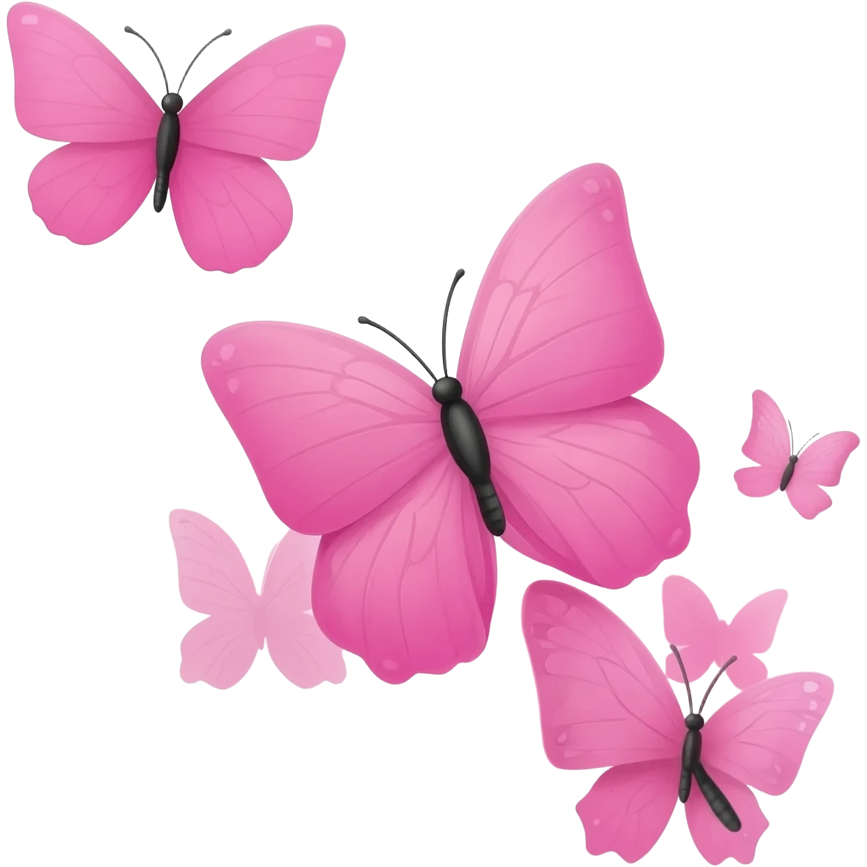 Cute multiple pink butterflies flying around emoji