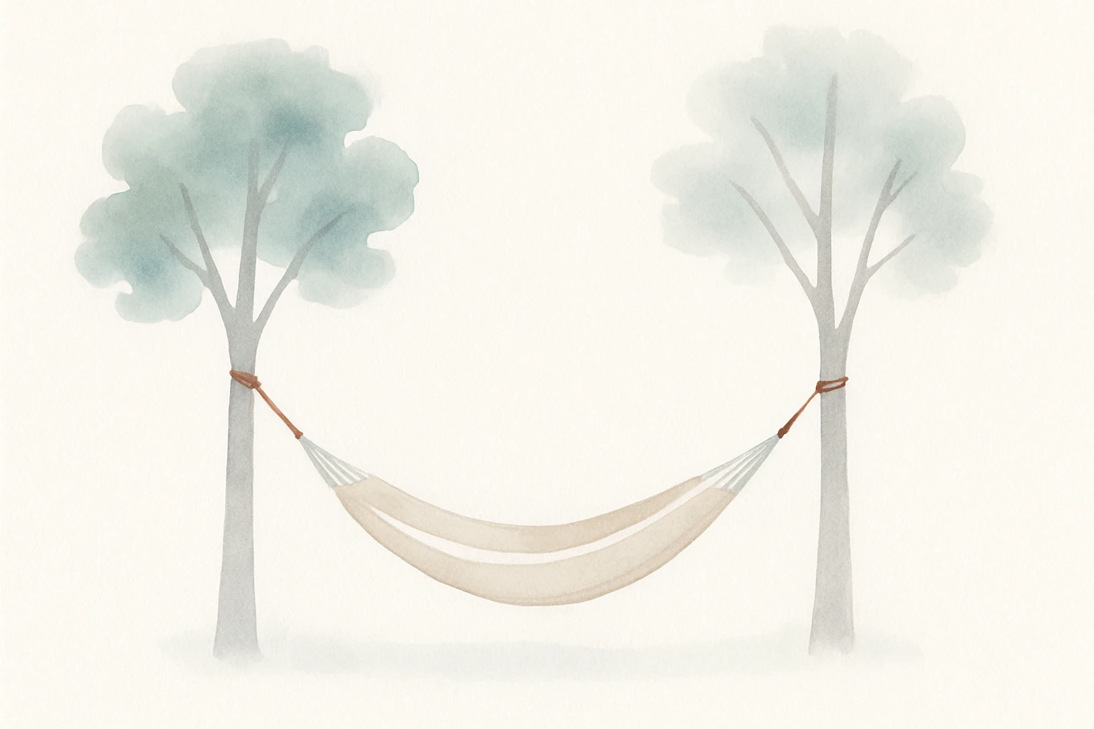 hammock between two trees, watercolor style emoji
