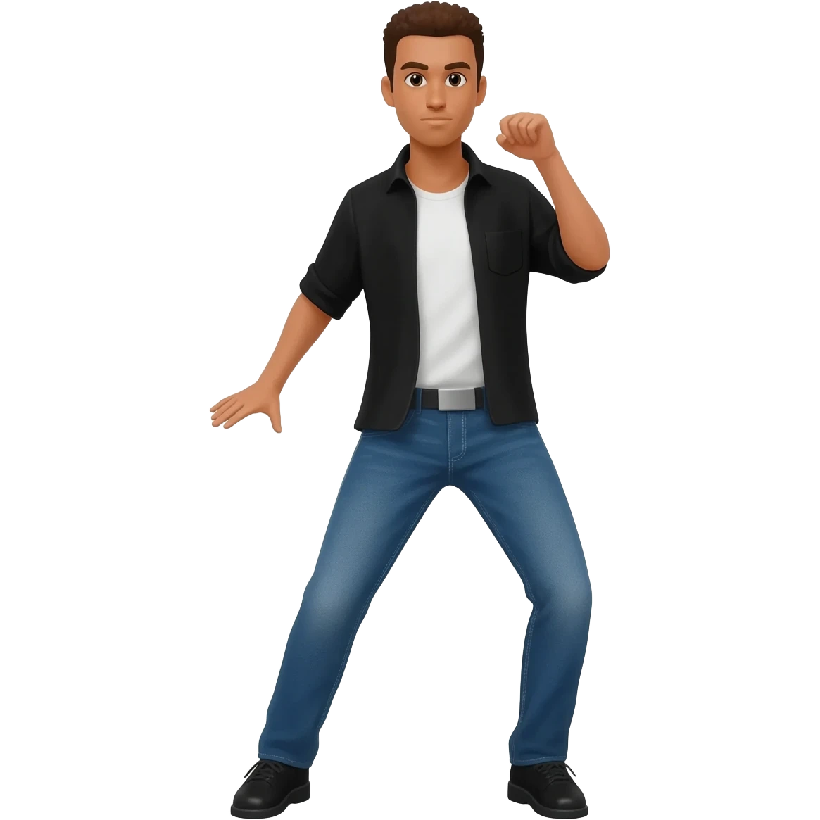 Dancing to staying alive back in black emoji