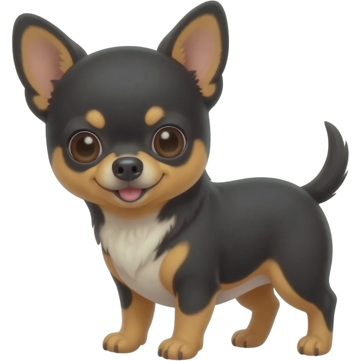 Bébé chihuahua noir marrant poil courut emoji