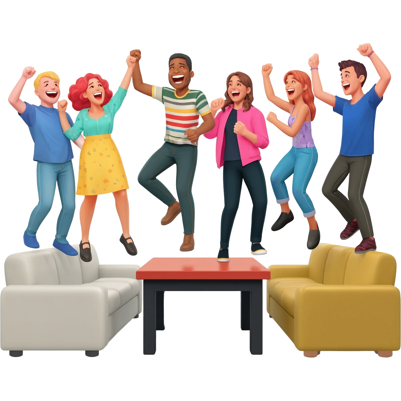 friends and strangers alike to lose their inhibitions, to shout and dance on the tops of tables and sofas emoji