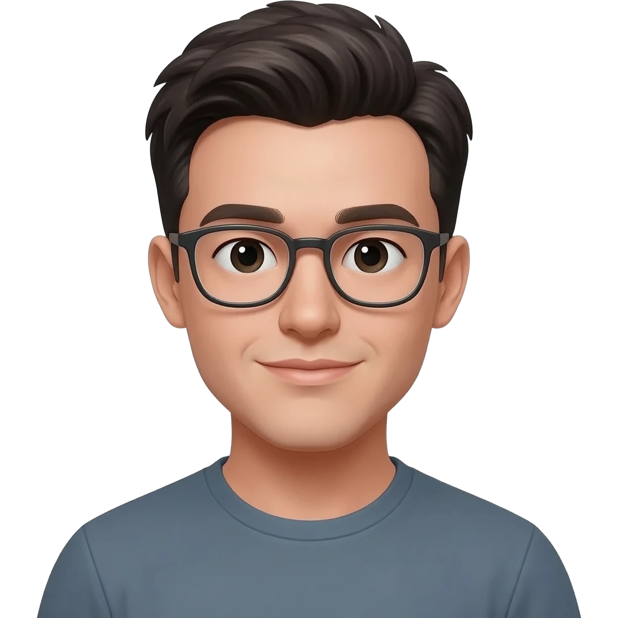 young white man with dark hair and glasses emoji