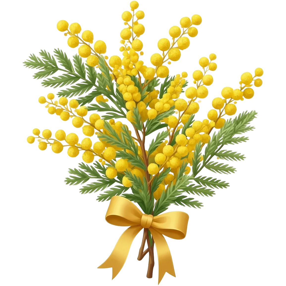 Ramo di mimoza con fiocco per festa della donna emoji