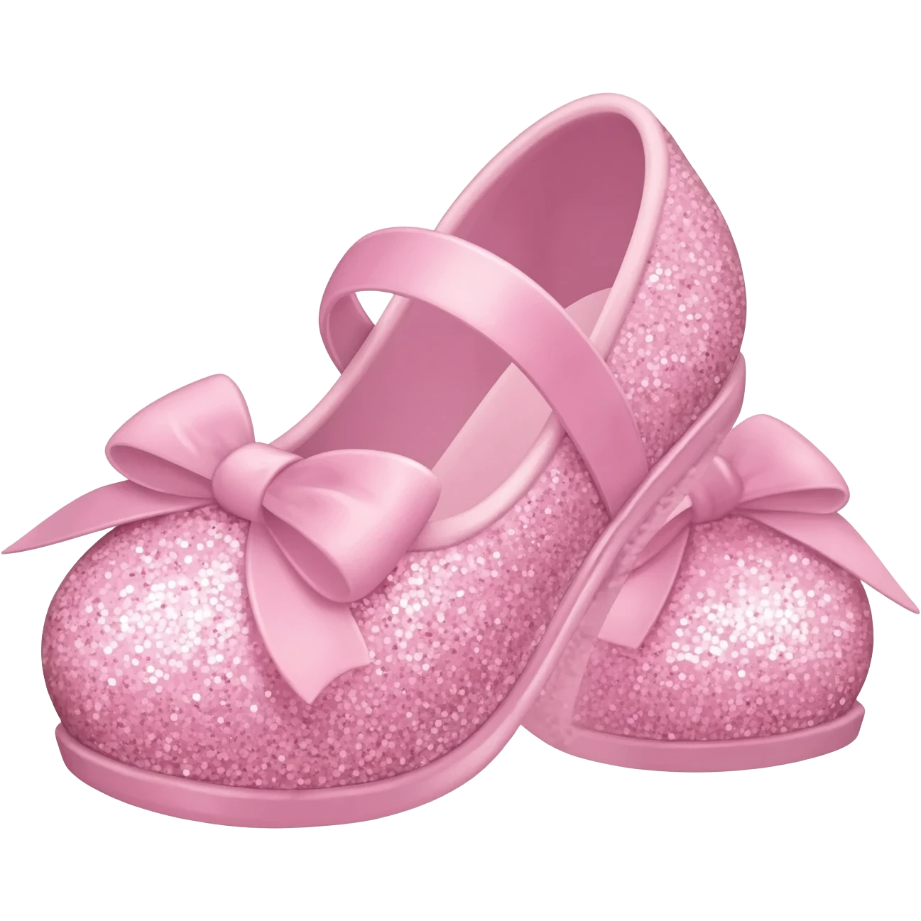 doll shoes lighr pink with gliter with ribbon emoji