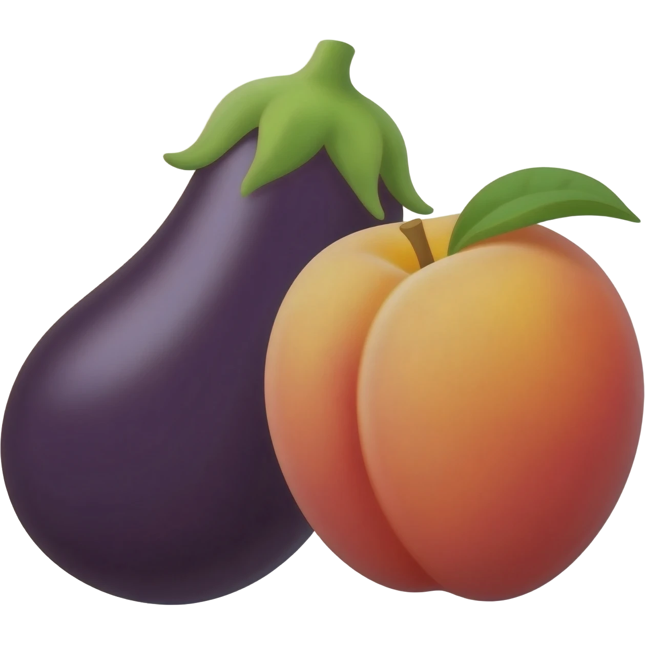 Eggplant to a peach emoji