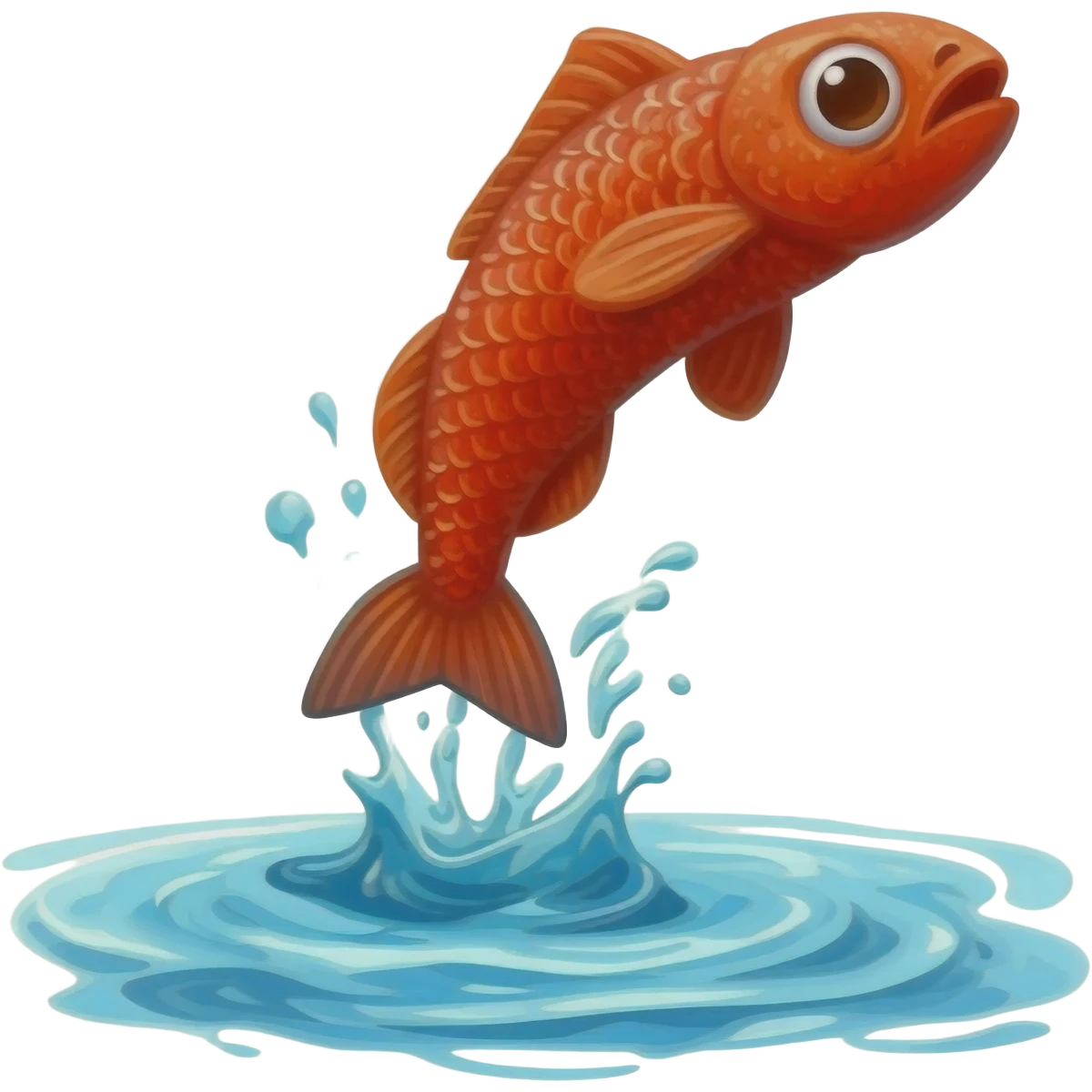 jumping realistic bright red herring with scales emoji