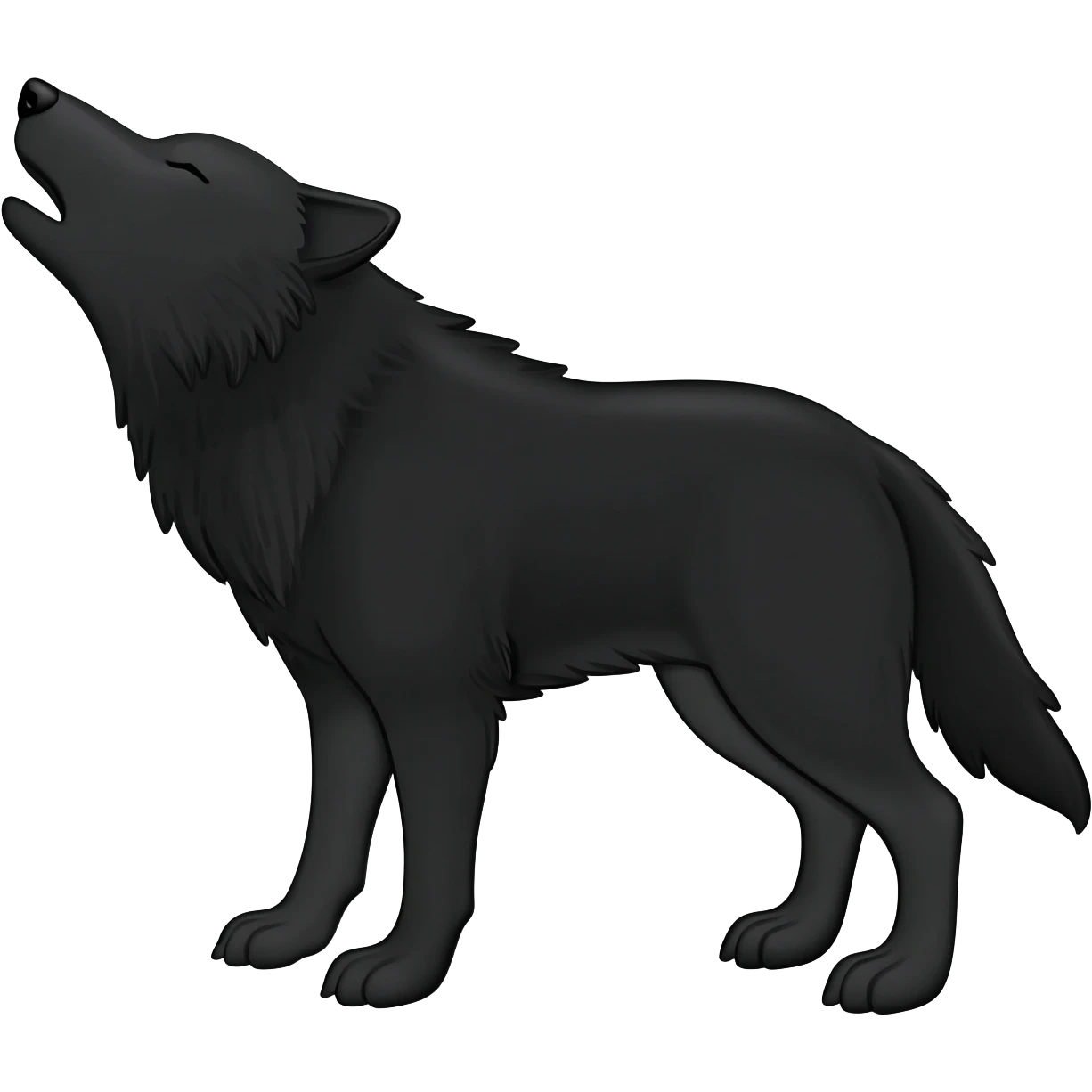 black wolf howling emoji