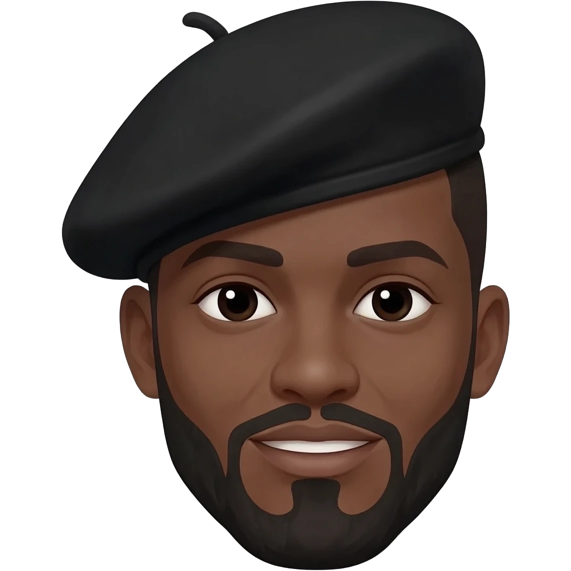 Black man wearing black beret emoji