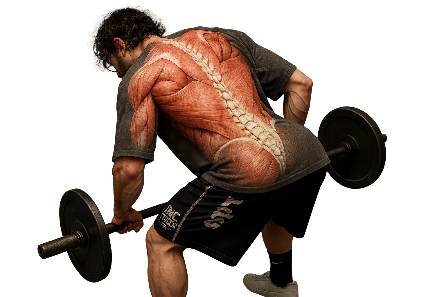 lascia questa immagine identica ma aggiungi fasci muscolari e spina dorsale sulla sua schiena, iperealistico 4k emoji