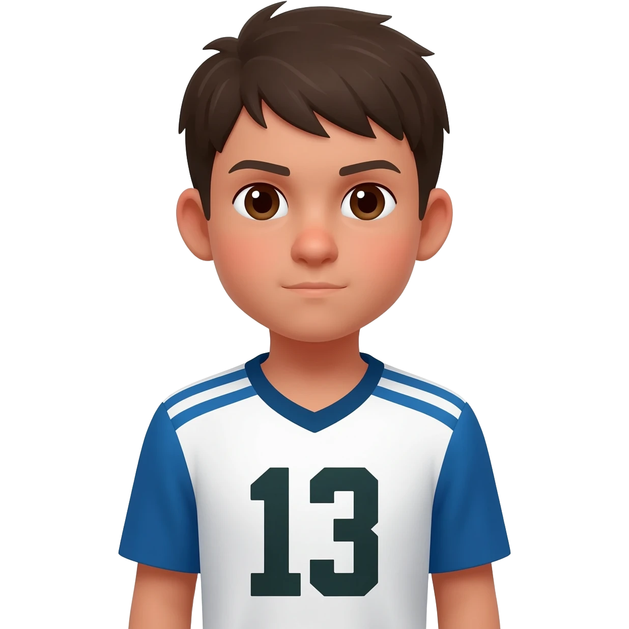 Niño con camisa y que use el número 13 emoji
