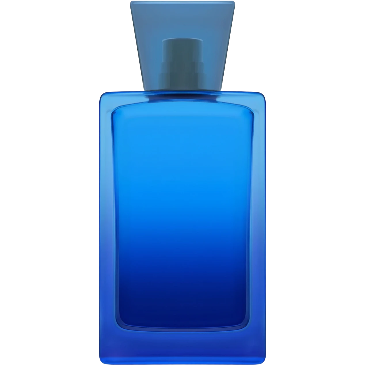 Tall rectangle blue bottle of perfume in blue dior emoji