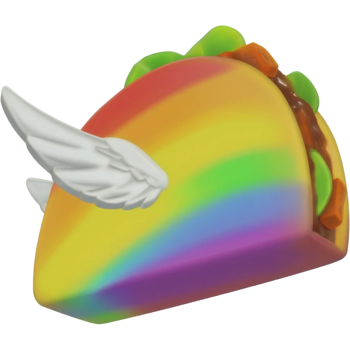 Rainbow taco lucky block with white wings emoji