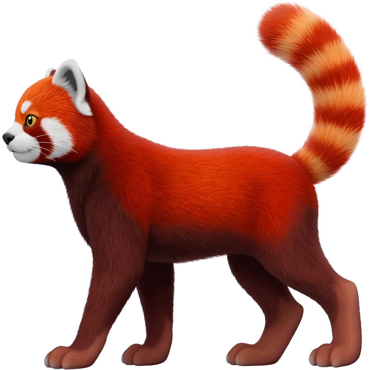 Feline-Caracal-Bobcat-Red-Panda-fusion-hybrid-animal-creature, full body emoji