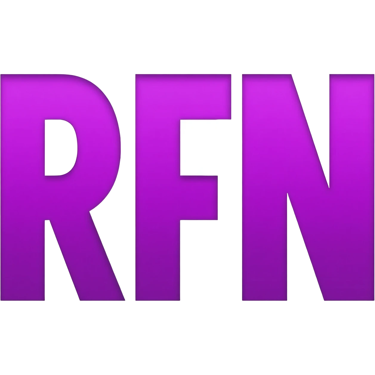 non un emojis  "RFN" les trois lettres en couleurs violet emoji