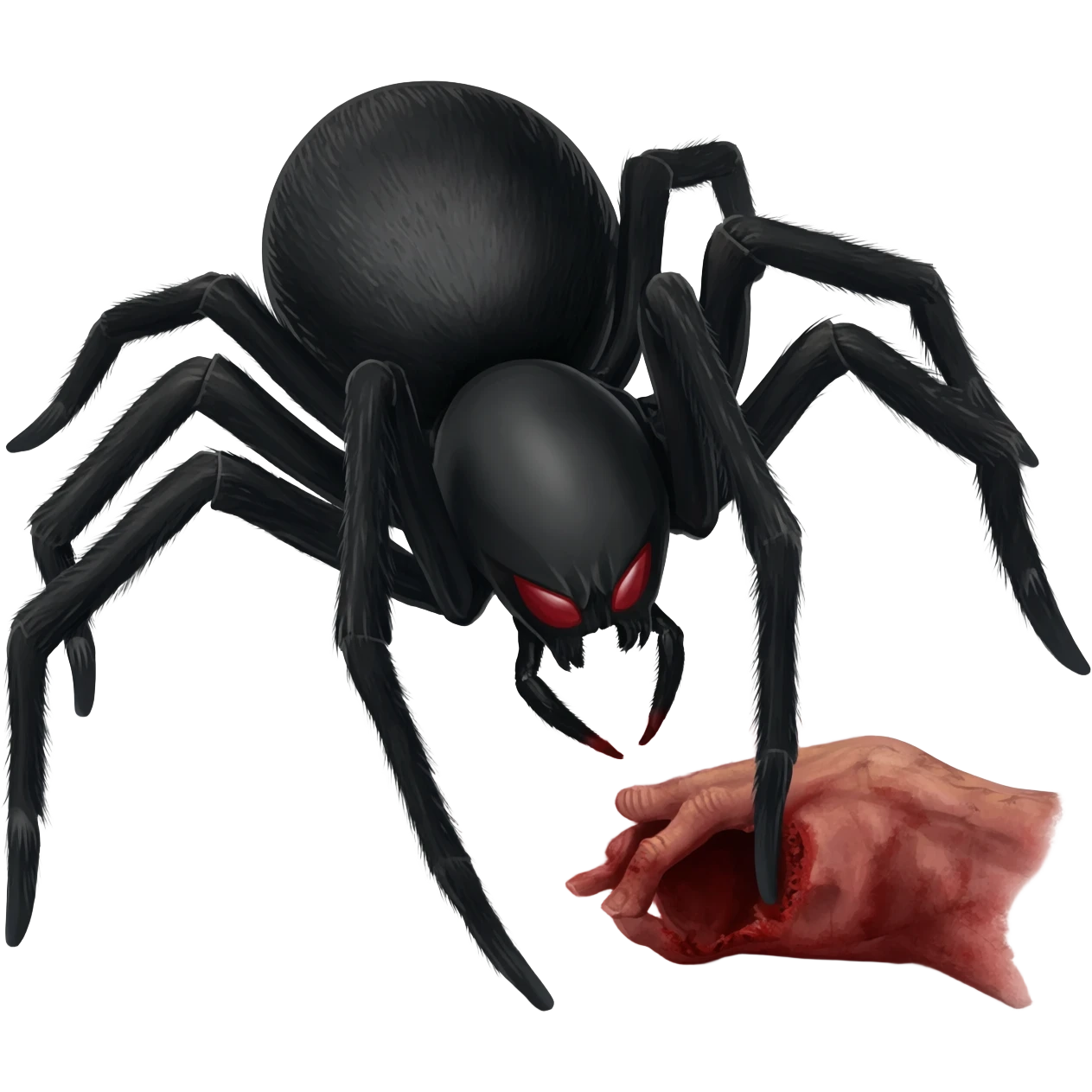 Black Widows eat a dead corpse emoji