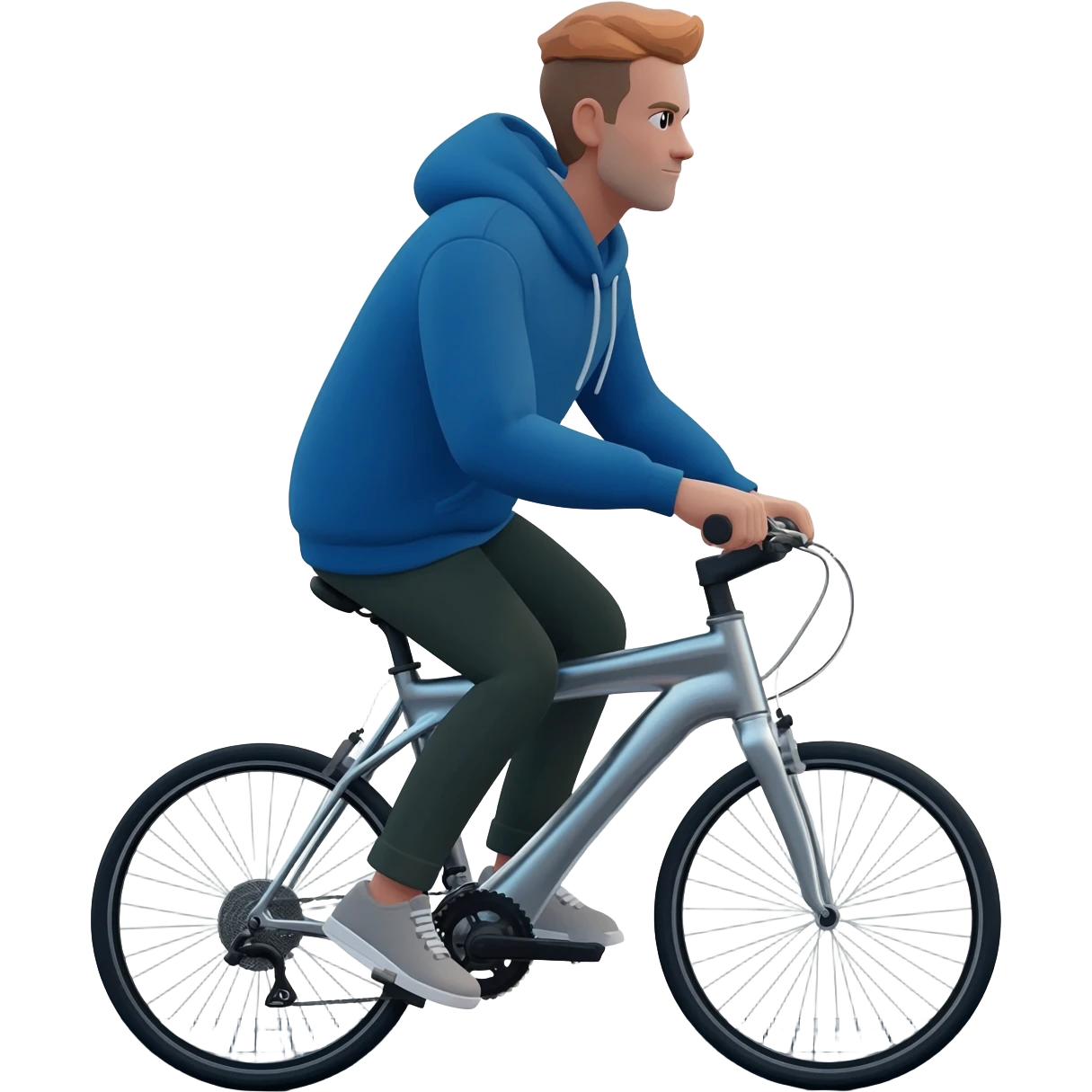 A man with a city bicycle in the city emoji