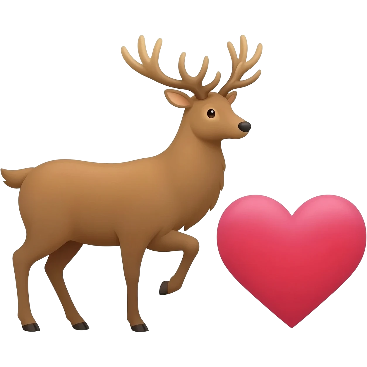 Elch mit großen Hörnern und mit einem großen Herzen neben dran emoji