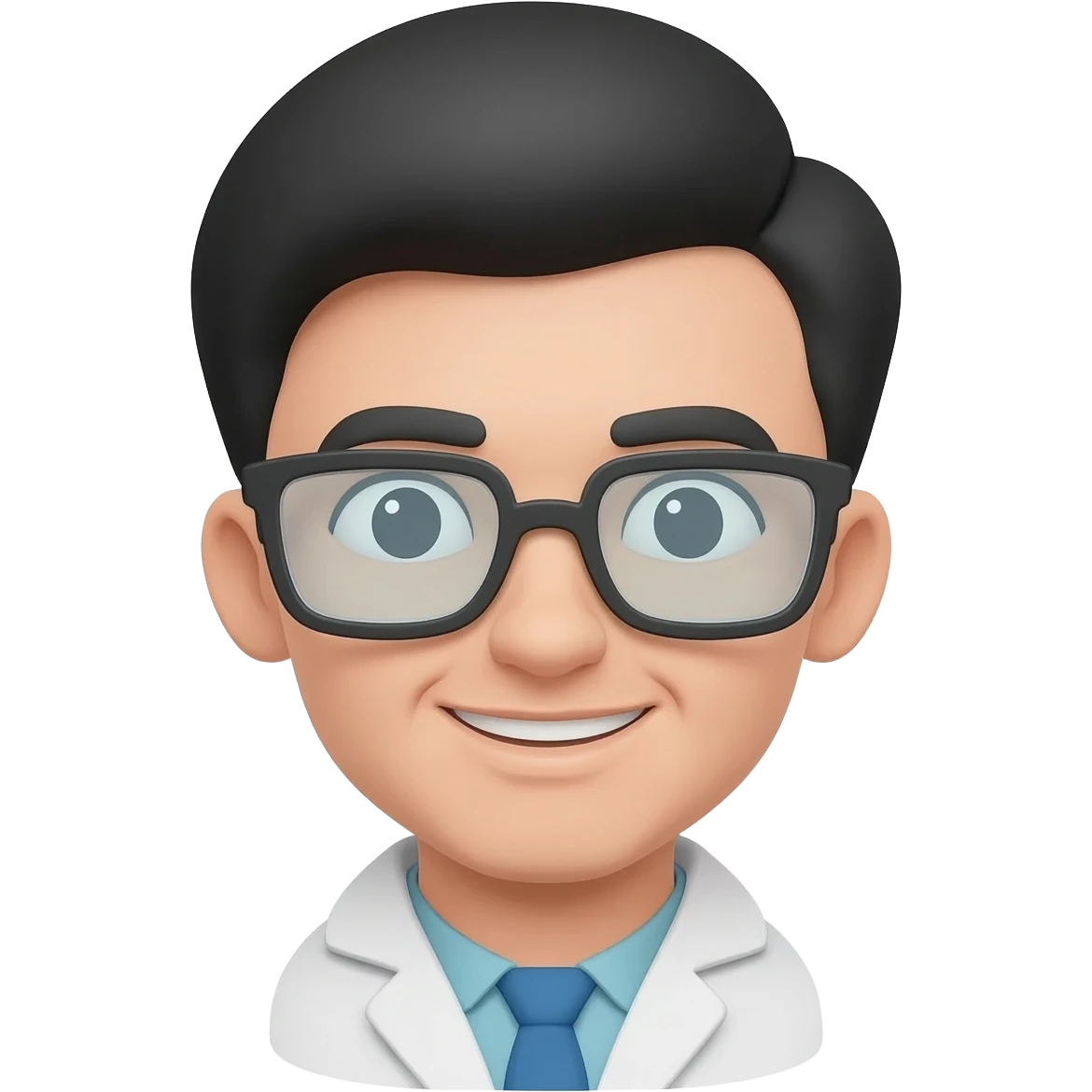 a scientist with a lego style emoji