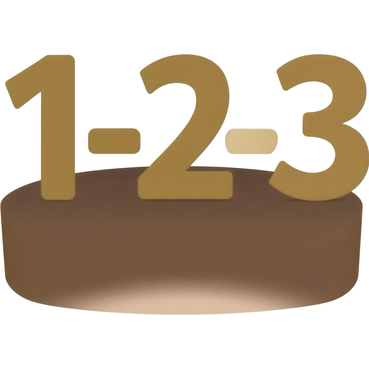 Podium with 1 - 2 - 3 color brown rounded shape emoji